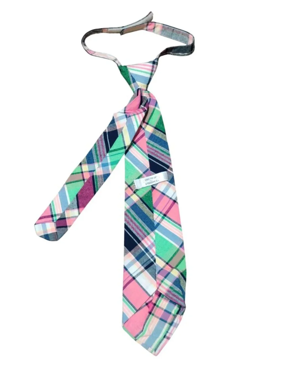 Gymboree Tie Toddler Kids Multicolor Madras Plaid Pre Tied Adjustable Preppy